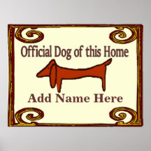 Dachshund Official Dog Sign Print