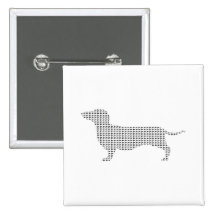 Dachshund Silhouette From Many Button