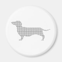 Dachshund Silhouette From Many Fridge Magnet
