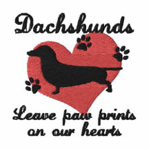 Dachshunds Leave Paw Prints Embroidered Hoodie