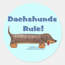 Dachshunds Rule Round Sticker