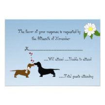 Dachshunds Wedding Response Card Personalised Announcement