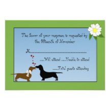 Dachshunds Wedding Response Card Personalized Invitation