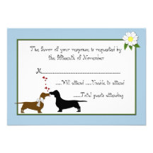 Dachshunds Wedding Response Card Invite