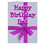 Dad Birthday blue chequered gift card