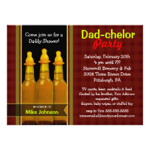 Dad-chelor Party - Daddy Baby Shower Invitations
