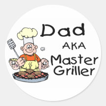 Dad Master Griller Round Sticker