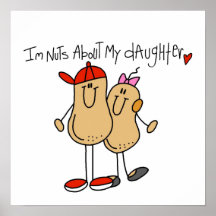 Dad - Nuts About My Daughter T-shirts and Gifts Print