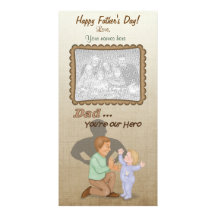 Dad Our Hero Photo Card Template