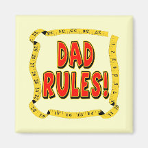 Dad Rules Gifts For Him Refrigerator Magnet