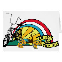 Dadawan beach bike rainbow sunshine greeting cards