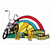 Dadawan beach bike rainbow sunshine post cards