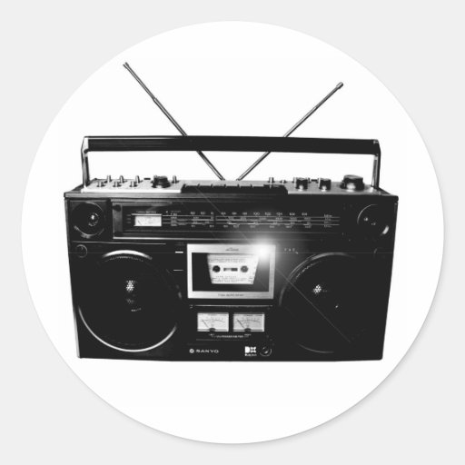 Dadawan Ghettoblaster boombox 1980 Round Stickers