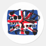 Dadawan God save Rock'n'Roll Round Stickers