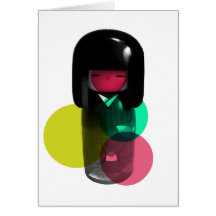 Dadawan Japan kokeshi doll Greeting Cards