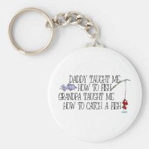 Daddy Taught Me How To Fish... Keychains