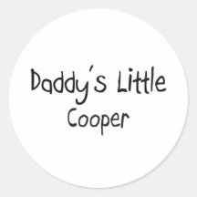 Daddy's Little Cooper Round Sticker