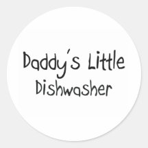 Daddy's Little Dishwasher Round Stickers