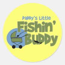 Daddy's Little Fishin' Buddy Round Sticker