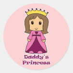 Daddy's Princess Round Stickers