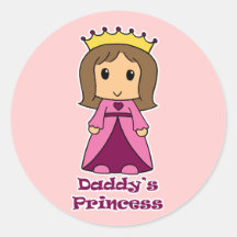 Daddy's Princess Round Stickers