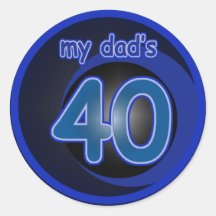 Dad's 40th Birthday Stickers