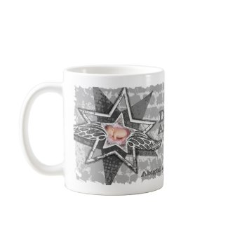 Dad's Angels in stars monotone mug mug