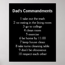 Dad's Commandments Posters