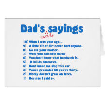 Dads favourite sayings cards