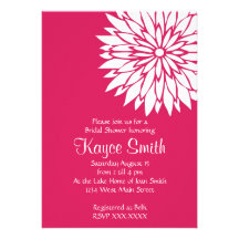 Dahlia Coral Flower Invitation