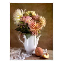 Dahlia Flowers Postcard