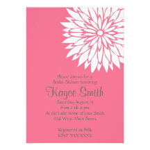 Dahlia Pink Flower Invitation