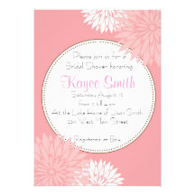 Dahlia Pink Flower Invitation