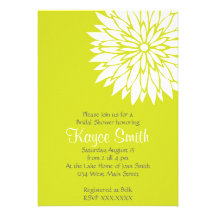 Dahlia Yellow Flower Invitation