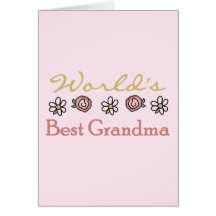 Daisies and Roses World Best Grandma Greeting Cards