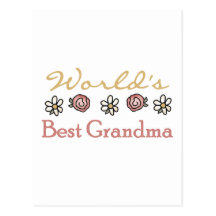 Daisies and Roses World Best Grandma Postcard