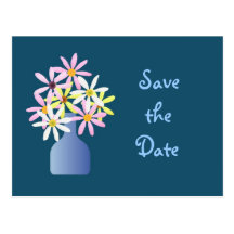 Daisies in a Vase Save the Date Postcard