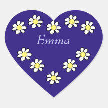 Daisies on a Dark Blue Background Sticker