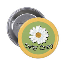 Daisy Crazy Pinback Button