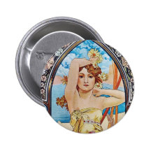 Daisy Goddess Pinback Button