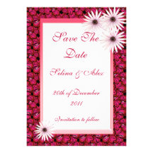 Daisy Hibiscus Save the Date Personalized Invitations