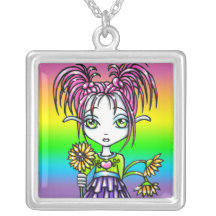 "Daisy" Rainbow Flower Fairy Necklace
