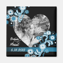 Daisy Wedding Photo Fridge Magnet