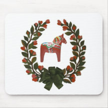 "Dala Horse Wreath" Mouse Pads