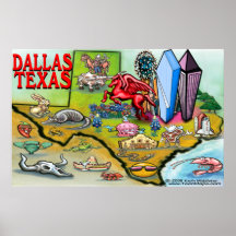 Dallas TEXAS Map Posters
