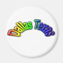 Dallas Texas Popular Rainbow Design Fridge Magnets