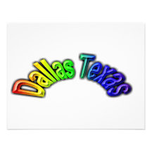 Dallas Texas Popular Rainbow Design Personalized Invitation