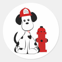 Dalmatian Fire Dog Round Sticker