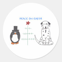 Dalmatian Peace On Earth Round Stickers