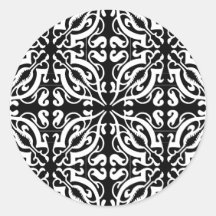 Damask 1 (black & white) stickers